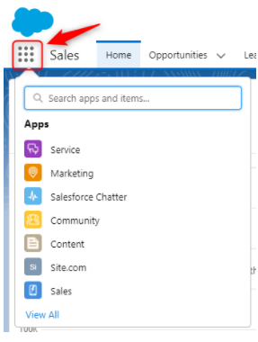 salesforce lightning_app Launcher