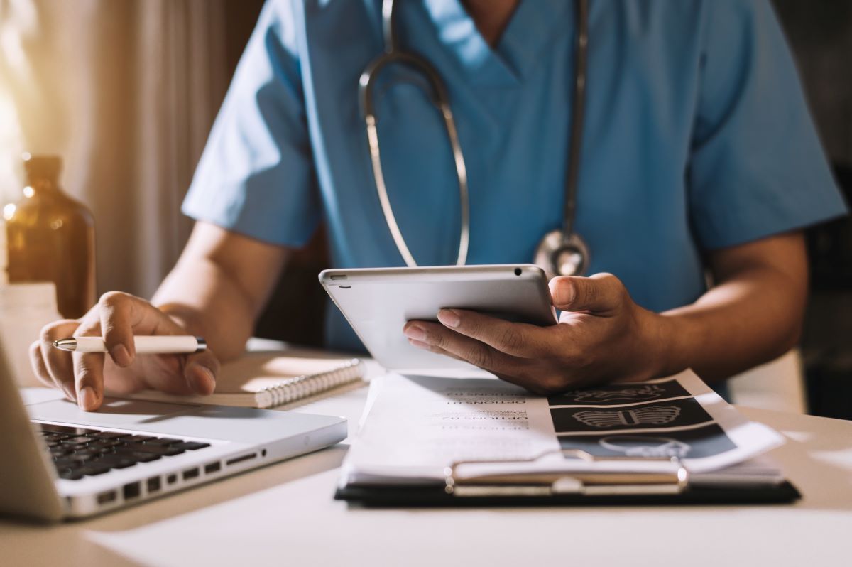 Doctor in a moder office